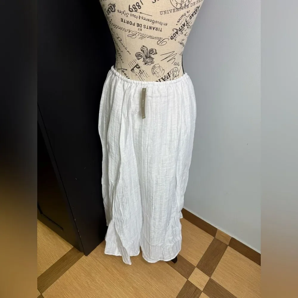 J.Crew Pleated drawstring maxi skirt in linen blend NWT Size XXS